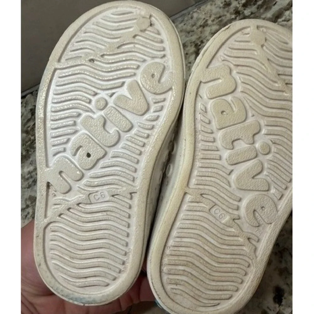 Native Jefferson Kids Shoes Shell White Slip On Sneakers C6